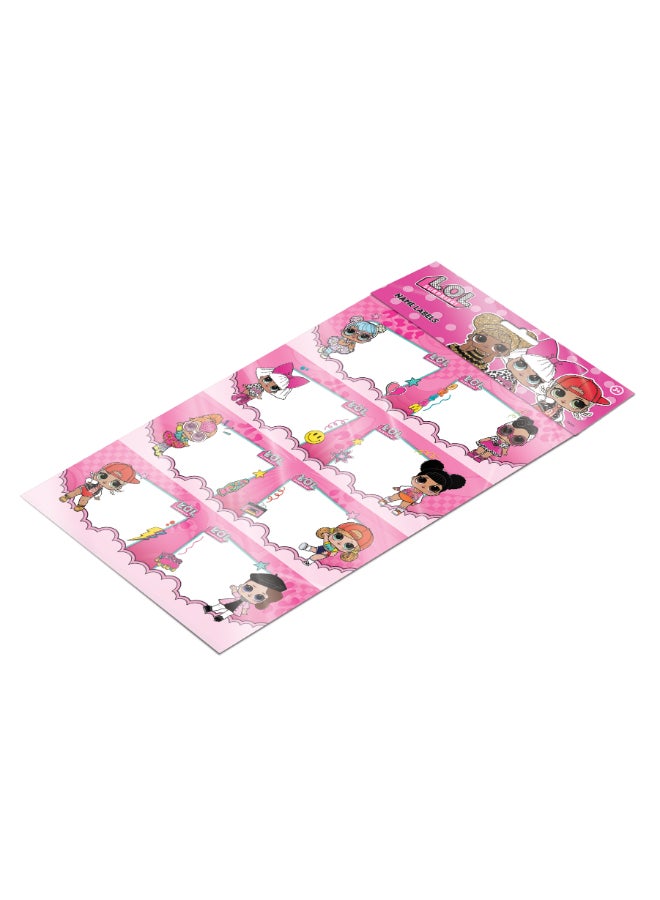 MGA لعبة لول مفاجأة! ملصق الأسماء A4 2 ورقة في كيس أوب