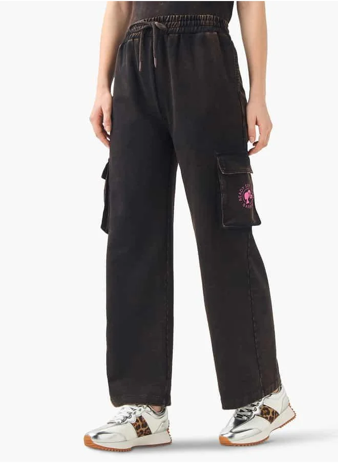 اس بي كاركترز Barbie Print Cargo Joggers with Drawstring Closure
