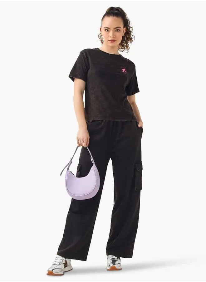اس بي كاركترز Barbie Print Cargo Joggers with Drawstring Closure