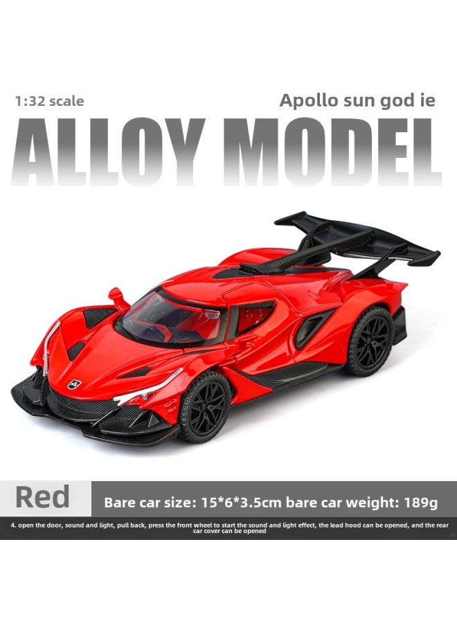 132 Scale Ferrari F12berlinetta Model Car Toy In Red Color Openable Doors Trunk For Kids' Play-Color:1:32 Apollo Ie-box-red  - Image 1
