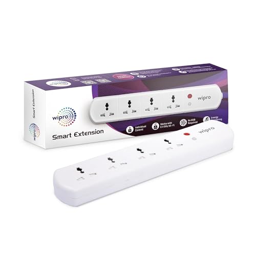 Wipro Smart Extension with WiFi, 4-Socket Smart Extension Board with Alexa Support, 16 Amp Power Socket, Control Your Appliances from Anywhere, White (DSE2150), Pack of 1 - Image 1