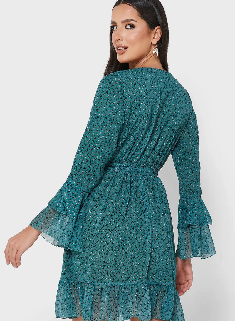 FYOR Tie Detail Tiered Dress