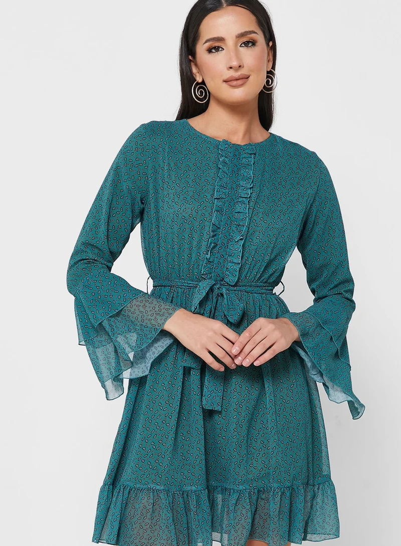FYOR Tie Detail Tiered Dress