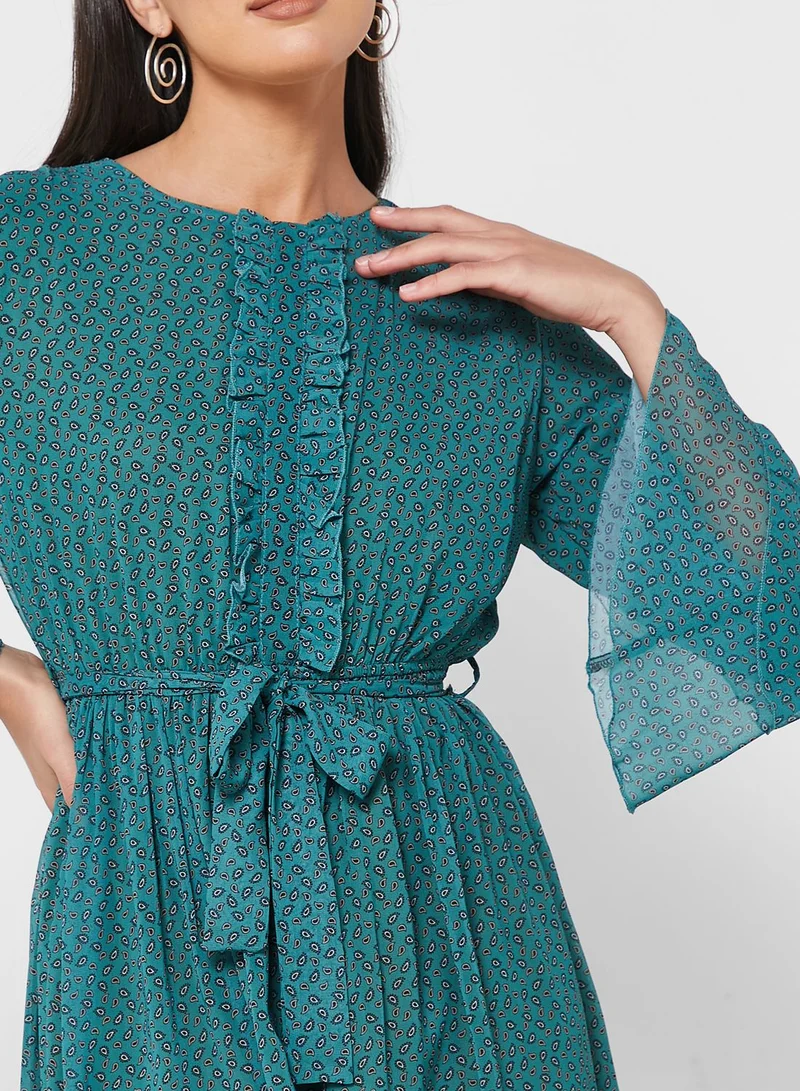 FYOR Tie Detail Tiered Dress