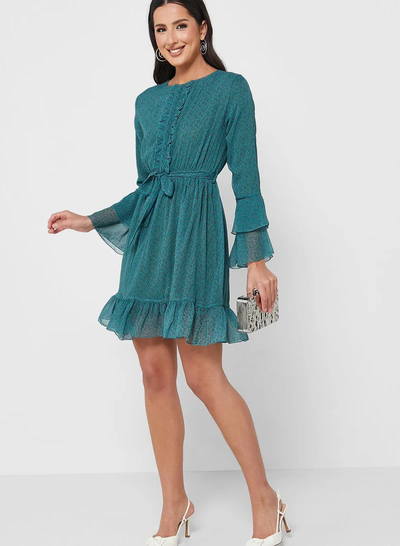FYOR Tie Detail Tiered Dress
