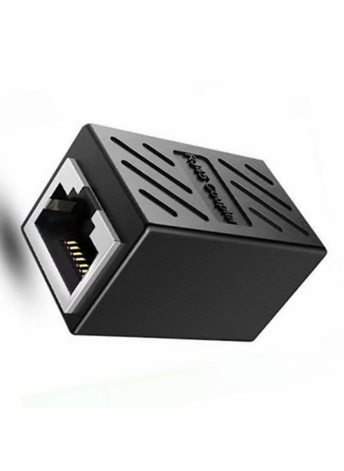 Generic Gigabit RJ45 Ethernet Coupler 8P8C Cable Extender Black 