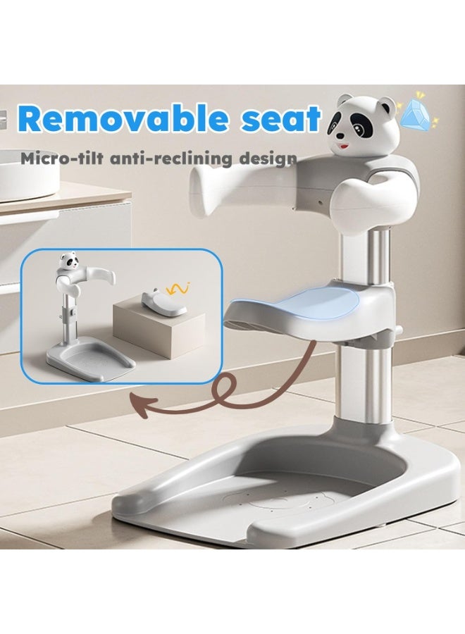 والالا حامل استحمام للأطفال مع مقعد استحمام، دعامة استحمام للأطفال، إطار قابل للتعديل الارتفاع، قاعدة ثابتة مضادة للانزلاق، تصميم خفيف الوزن محمول، للاستخدام في حمام المنزل للأطفال الصغار - Image 3