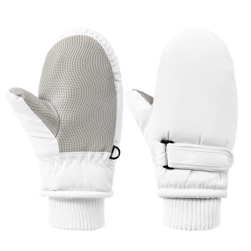 American Trends Winter Mittens for Toddler Ages 2-4 Snow Gloves Ski Kids Mittens Warm Gloves Pure White S(Fits 2-4 years) - Image 1