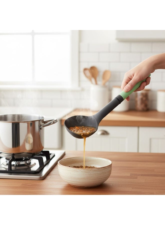 كويزين أرت مغرفة حساء نايلون بمقبض بولي بروبلين وفتحة تعليق، مقاومة للحرارة، لون أخضر بيستو - Image 5