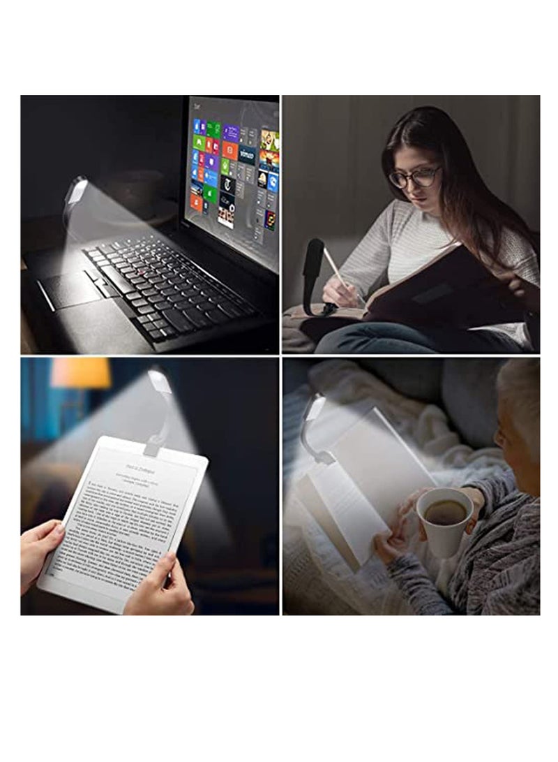 Suntown Book Light, USB Rechargeable 3 Modes Stepless Dimming Flexible Clip Light for Reading at Night with Magnet Portable Eye Protection Reading Light for Camping Travel Train Book Laptop Tablet - Image 2