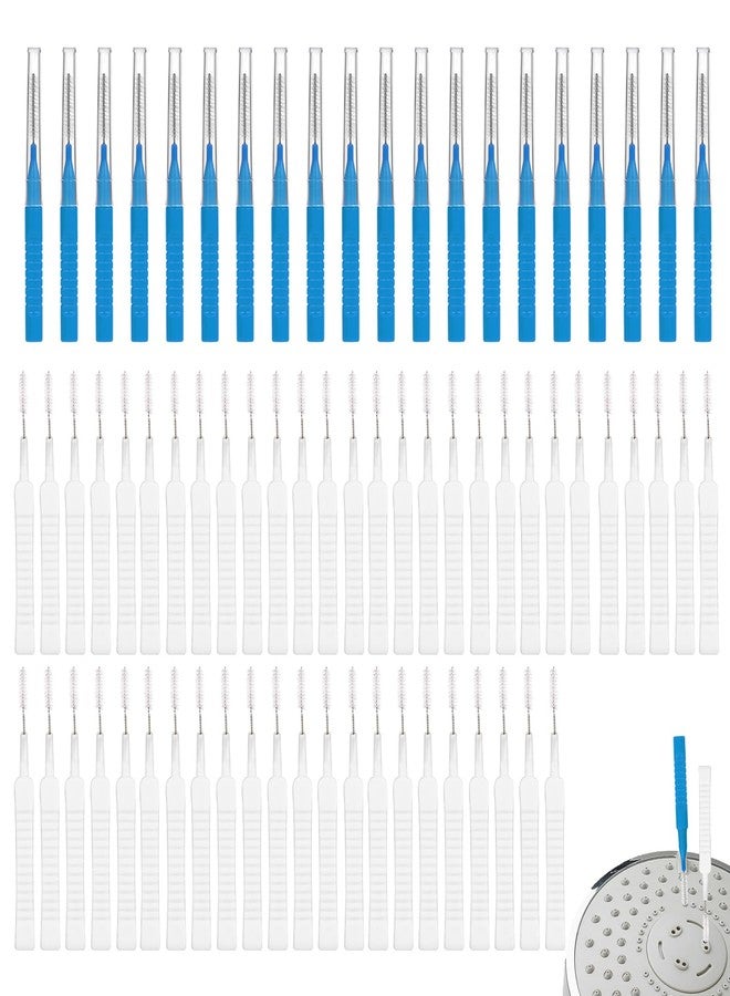 lasuroa 70pcs Shower Head Cleaner Tool Kit, 2 Designs Bathroom Small Hole Shower Head Cleaning Brushes & Multi-Size Picks for Tiny Nozzle Gaps Deep Clean Unclogging Brush Set - Image 1