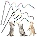 cobee 3 Pack Cat Wand Toy Set 30cm Cat Interactive Wand with Rainbow Ribbon String Leopard Print Cloth String for Kitten Training Exerciser Indoor Kitten Catcher - Image 3