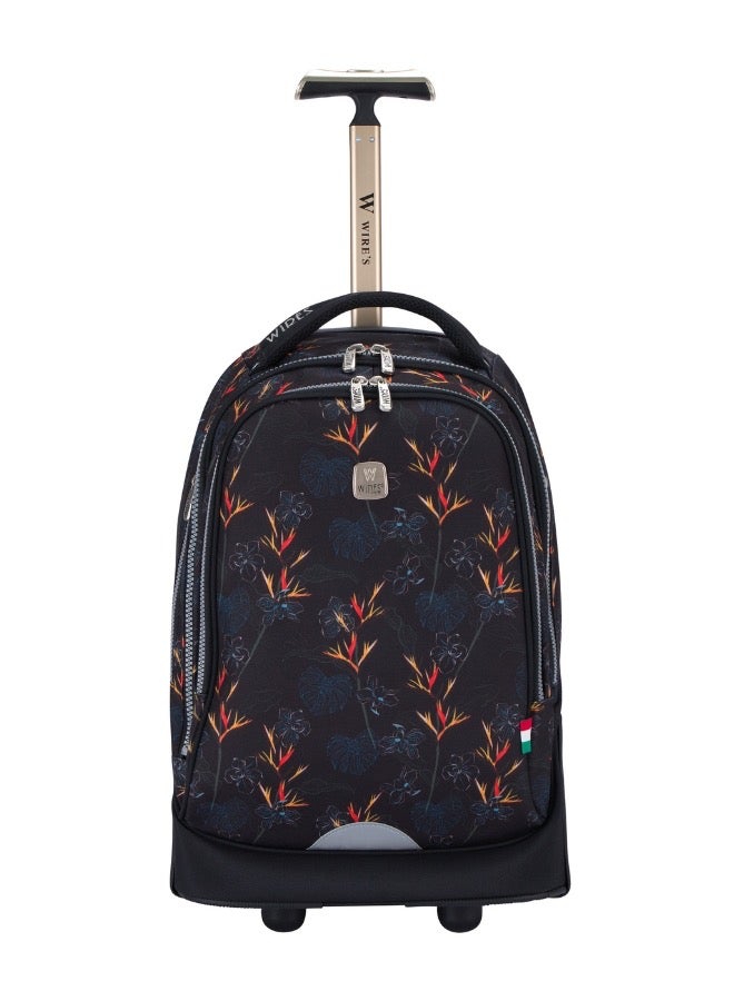 Wires 3 Piece Kids School Trolley Bag laptop compartment Big Wheels With Lunch bag & Pencil Case  - Image 2