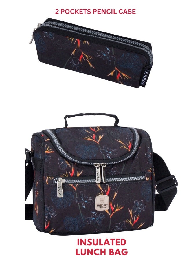 Wires 3 Piece Kids School Trolley Bag laptop compartment Big Wheels With Lunch bag & Pencil Case  - Image 5