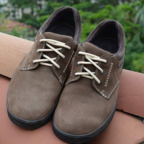 VSUDO 35 Inches Round Beige Boot Laces, 5/32" Diameter Shoe Laces for Boots, Heavy Duty Work Shoestrings, Hiking Shoelaces for Men or Women (2Pairs-Beige-90CM) - Image 3