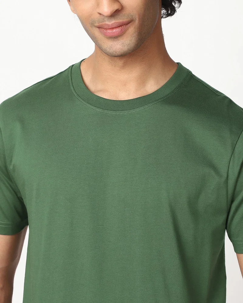bewakoof  Men's Green T-shirt  | Best Price UAE