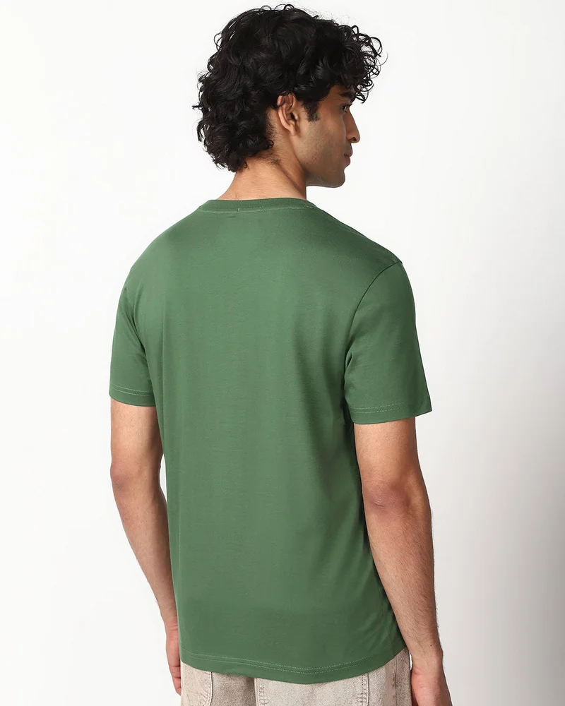 bewakoof  Men's Green T-shirt  | Best Price UAE