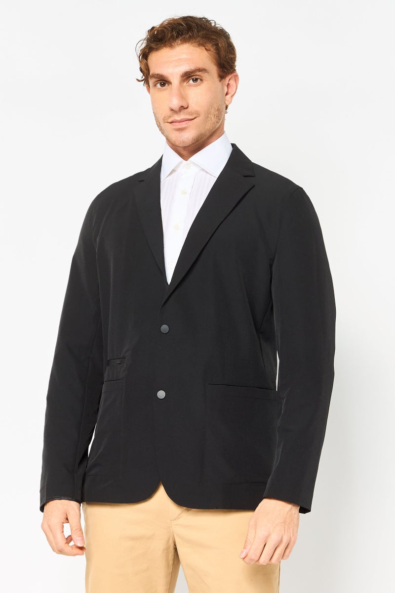 SELECTED Men Regular Fit Solid Casual Blazer, Black - Image 1