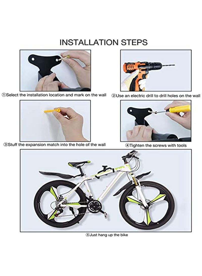 URbazaar - Bike Wall Mount Rack Foldable Bicycle Rack Wall Hanger Hooks Holder, 360 Degree Adjustable Bicycle Wall Mount Hook for Garage,Indoor,Home,Road Bikes,Mountain Bikes - Image 1