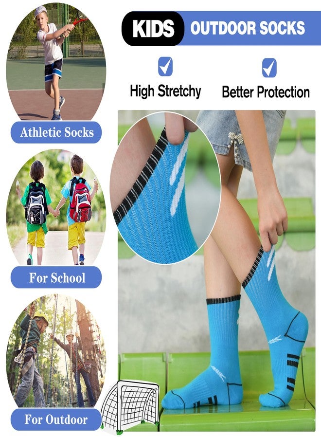 Sandsuced Kids Boys Socks Athletic Sport Basketball Youth Crew Cotton Soft Breathable Gift Outdoor Socks 6 Pairs Stocking Stuffers 3 4 5 6 7 8 9 10 11 12 13 14 years(Oblique Stripes,9-15 Years) - Image 5
