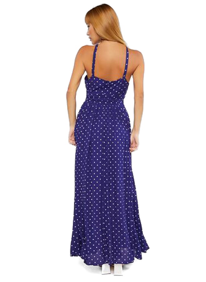 FOREVER 21 - Belted Polka Dot Halter Maxi Dress - Image 1