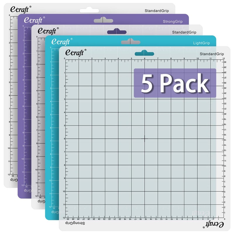 Ecraft Cutting Mat for Silhouette Cameo 54321 12X12inch Include one StrongGripThree StandardGripOne LightGrip Cutting Mat Perfect for Silhouette Cameo Replacement for CraftsSewing and All Arts