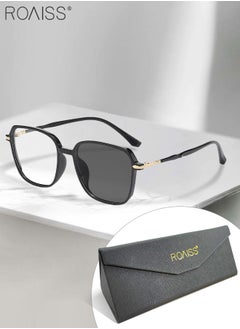 roaiss Women's Blue Light Blocking Sunglasses Anti UV and Glare Blue Light Filter Computer Glasses Square Color Changing Anti Eyestrain Headache Eyewear Black  - Image 1
