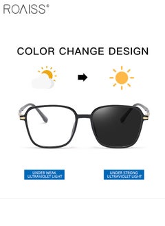 roaiss Women's Blue Light Blocking Sunglasses Anti UV and Glare Blue Light Filter Computer Glasses Square Color Changing Anti Eyestrain Headache Eyewear Black  - Image 5