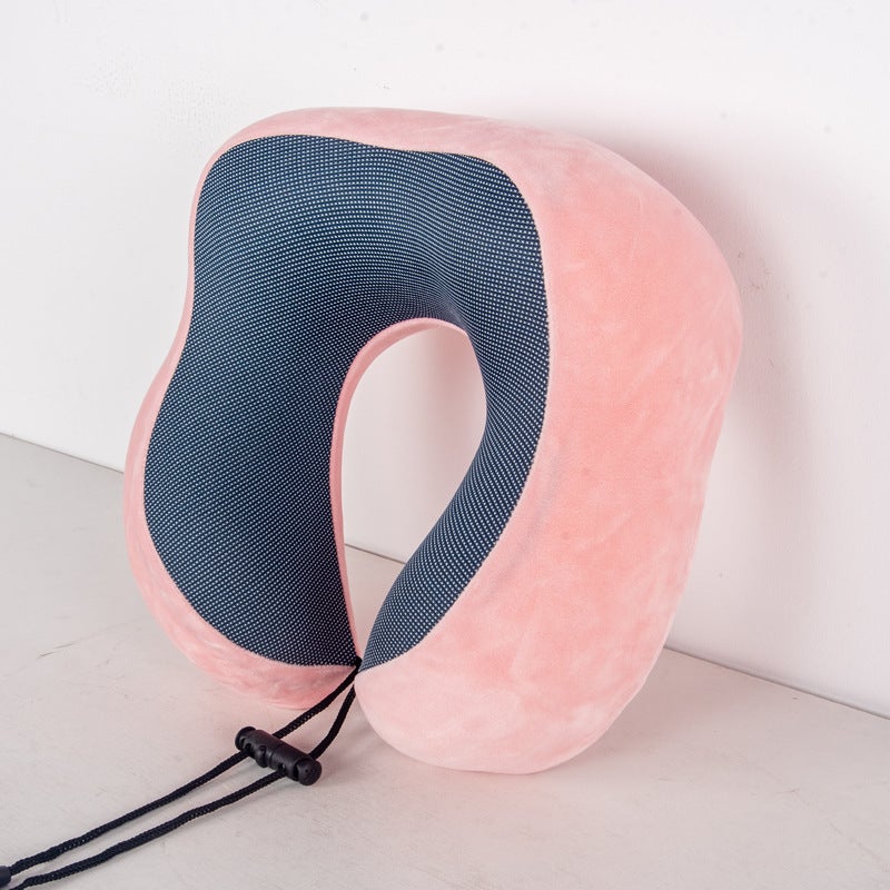 U-Shaped Memory Foam Travel Neck Pillow – Modern Crystal Velvet Headrest for Adults - Image 1