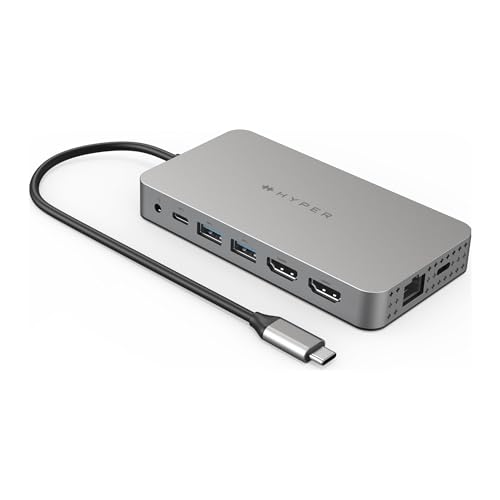 HyperDrive Dual USB C to HDMI 4K 60Hz 10in1 Hub for 2Monitor Extension 100W Power Delivery Fast Charging HighSpeed Data Transfer Compatible w M1 M2 M3 M4 MacBook Windows Chromebook - Image 1