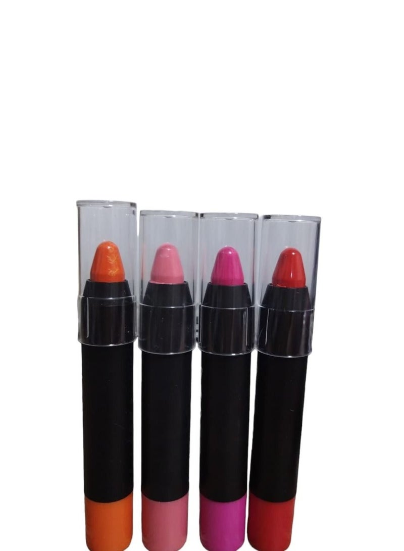 Generic Lip Stick 4 Colors Set for Girls With Lip Balm And Protection From Cracks  - Image 1