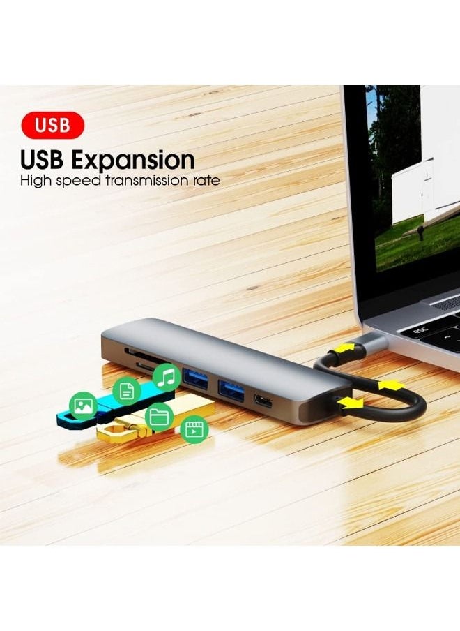 Cordova - Multi USB Port Hub Splitter OTG USB C Data Hubs 6 in 1 USB Hub - Image 1