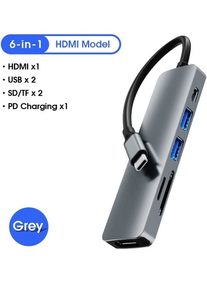 Cordova - Multi USB Port Hub Splitter OTG USB C Data Hubs 6 in 1 USB Hub - Image 1