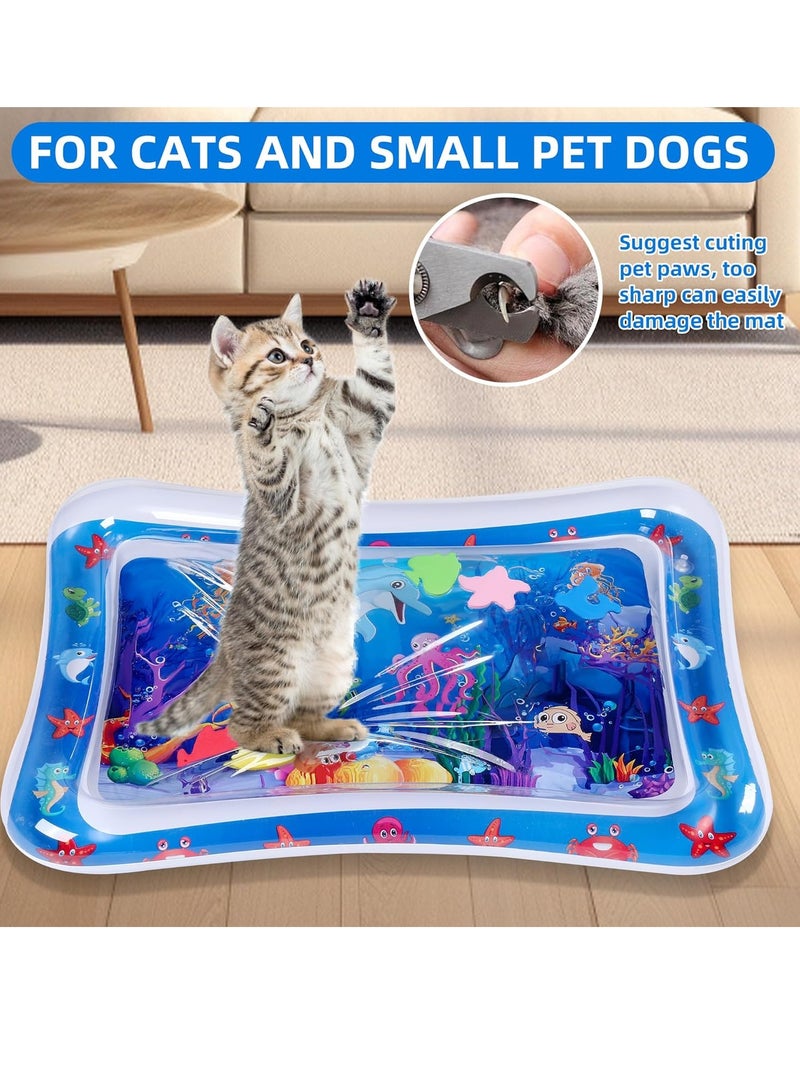 Rwnq Cat Toys – Thick New Water Mat for Cats – Designed to provide a fun and interactive sensory play experience, made from scratch-resistant, safe, and comfortable materials for your cat. Helps stimulate movement and playful activity, offering a cool and relaxing surface to enhance comfort during hot days. Perfect for solo or group play, encouraging cats to explore and interact, and an excellent tool to reduce stress and excess energy – interactive cat toys – water play mat – scratch-resistant mat – pet toys – sensory mat for cats – entertaining toys for cats - Image 4