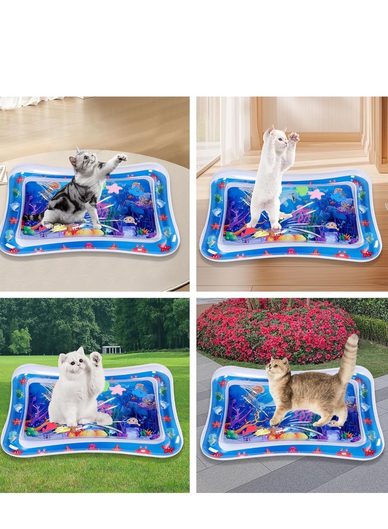 Rwnq Cat Toys – Thick New Water Mat for Cats – Designed to provide a fun and interactive sensory play experience, made from scratch-resistant, safe, and comfortable materials for your cat. Helps stimulate movement and playful activity, offering a cool and relaxing surface to enhance comfort during hot days. Perfect for solo or group play, encouraging cats to explore and interact, and an excellent tool to reduce stress and excess energy – interactive cat toys – water play mat – scratch-resistant mat – pet toys – sensory mat for cats – entertaining toys for cats - Image 5