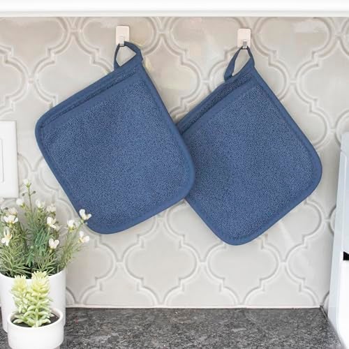 RITZ Terry Potholder & Hot Pad: Unparalleled Heat Resistant, Durable 100% Cotton – Ergonomically Designed for Optimal Grip – Easy-Care Machine Washable – 4-Pack, Dew/Federal - Image 5