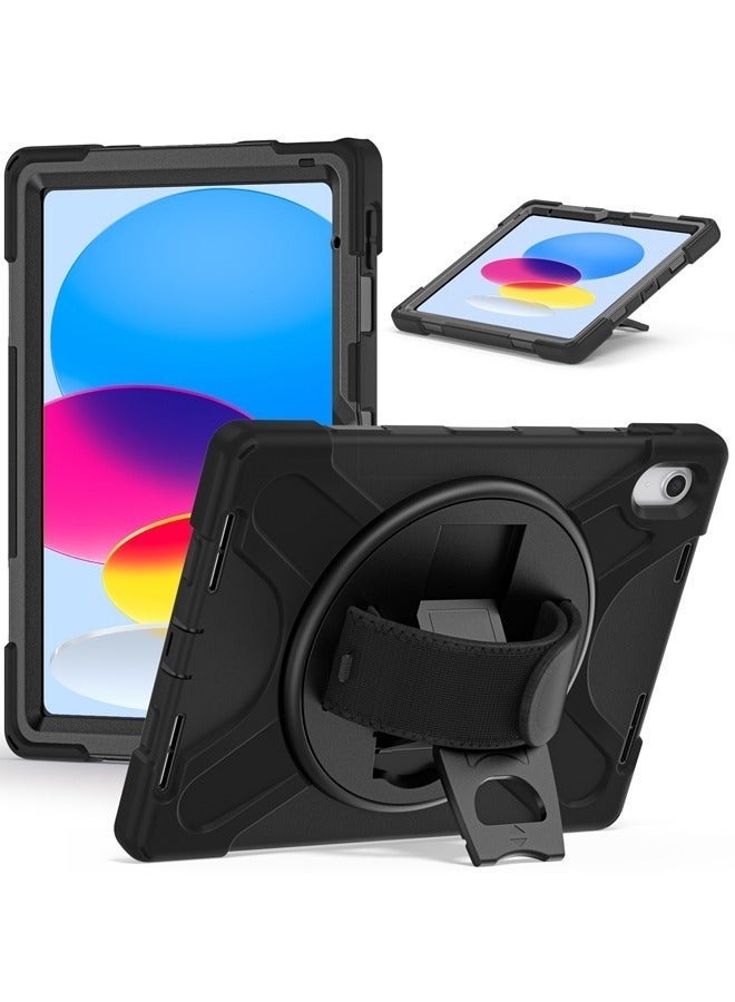 Rock Pow IPad 10th Generation Case 2022 Upgraded Military Grade Heavy Duty Silicone Protector iPad 10th Gen 10.9 inch 2022 Cover Pencil Holder Rotating Stand Handle Shoulder Strap - Image 1