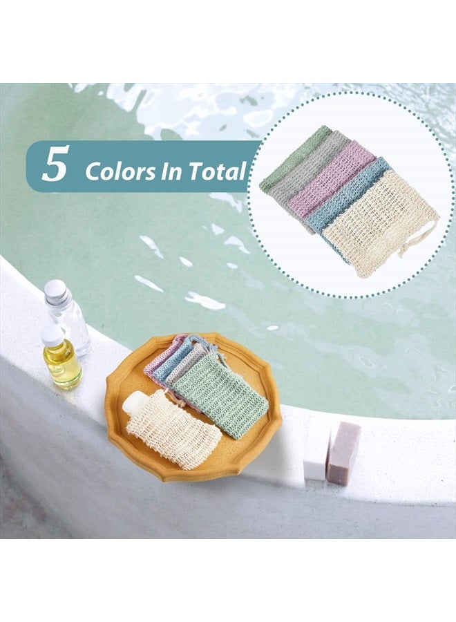 BBTO 5 Pieces Soap Saver Bag Natural Sisal Exfoliating Soap Pouch for Foaming and Drying The Soap Bars Shower Soap Bag (13.5 x 9 cm, Beige) (9 x 14 cm, Fresh Color)  - Image 3