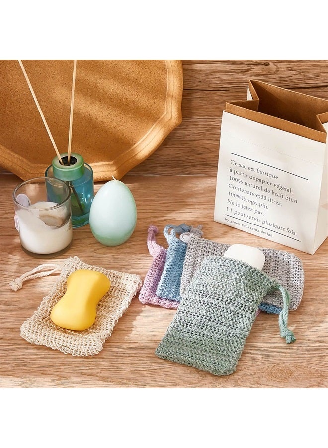 BBTO 5 Pieces Soap Saver Bag Natural Sisal Exfoliating Soap Pouch for Foaming and Drying The Soap Bars Shower Soap Bag (13.5 x 9 cm, Beige) (9 x 14 cm, Fresh Color)  - Image 4