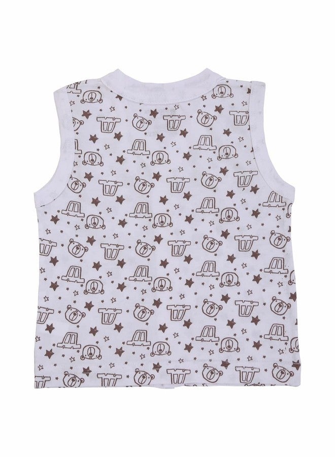 BODYCARE Unisex Cotton Regular Fit Vest White Front Open Half Sleeves Pack of 3.., 12-18 Months - Image 5