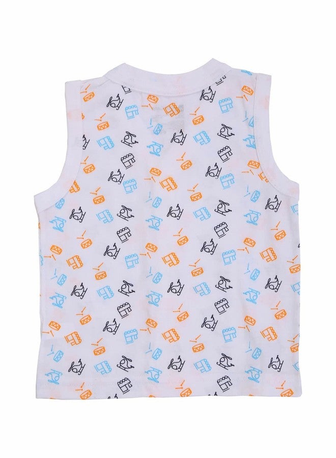 BODYCARE Unisex Cotton Regular Fit Vest White Front Open Half Sleeves Pack of 3.., 12-18 Months - Image 3