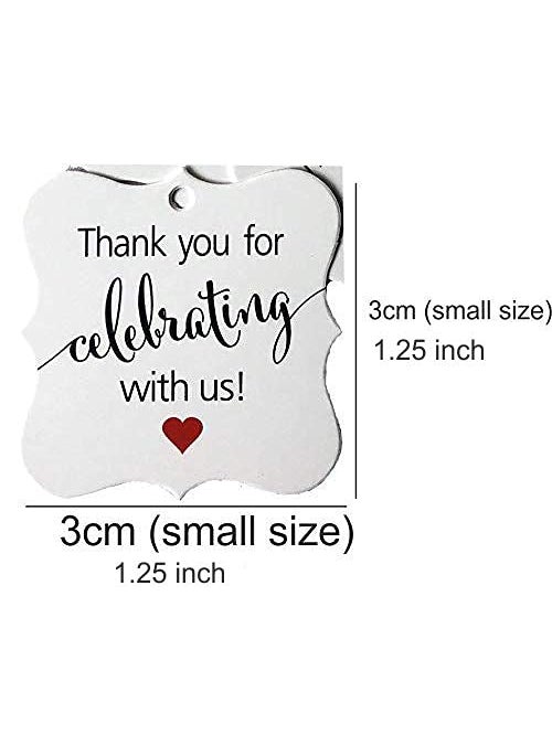 Atmiyamart Atmiyamart Thank You Cards Gift Tags 1 inch Vintage White Paper Hang Wedding Party Favor Birthday Party Baby Shower Handmade 100pcs3x3cm  - Image 2