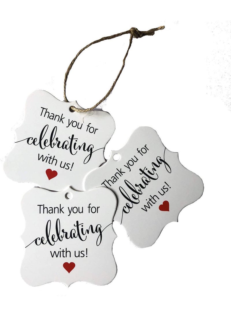 Atmiyamart Atmiyamart Thank You Cards Gift Tags 1 inch Vintage White Paper Hang Wedding Party Favor Birthday Party Baby Shower Handmade 100pcs3x3cm  - Image 1