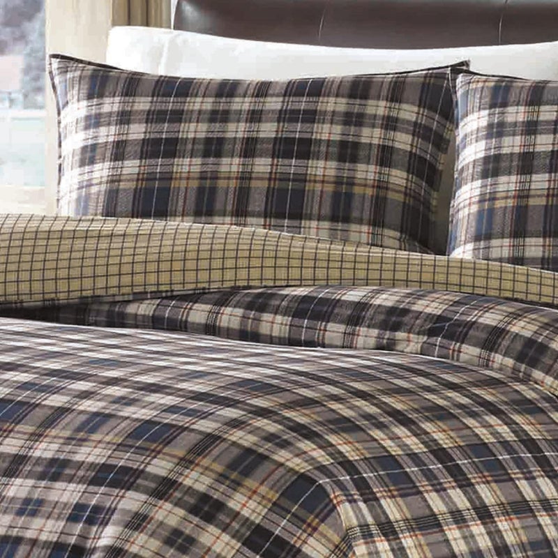 Eddie Bauer - Queen Duvet Cover Set  Reversible Bedding with Matching Shams  Plaid Home Decor for All Seasons (Port Gamble Blue  Queen) - Image 2