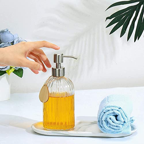 Luximal 4-Pack Glass Soap Dispenser Set (400ml Each) | Refillable Handwash & Sanitizer Bottle with ABS Pump for Bathroom, Kitchen, Sink & Wash Basin - Image 5