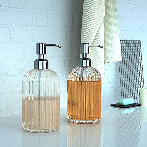 Luximal 4-Pack Glass Soap Dispenser Set (400ml Each) | Refillable Handwash & Sanitizer Bottle with ABS Pump for Bathroom, Kitchen, Sink & Wash Basin - Image 2