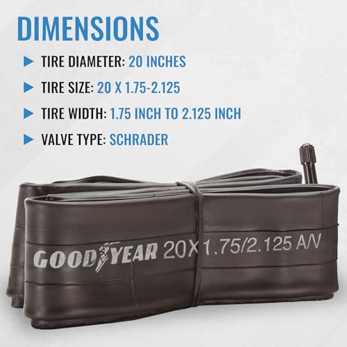 Goodyear Bicycle Tube, 20 X 1.75/2.125 - 20-inch Bike Tube with Butyl Rubber - Dependable Mountain Bike Tubes for Premium Cycling - 20 X 1.75/2.125 - Image 4