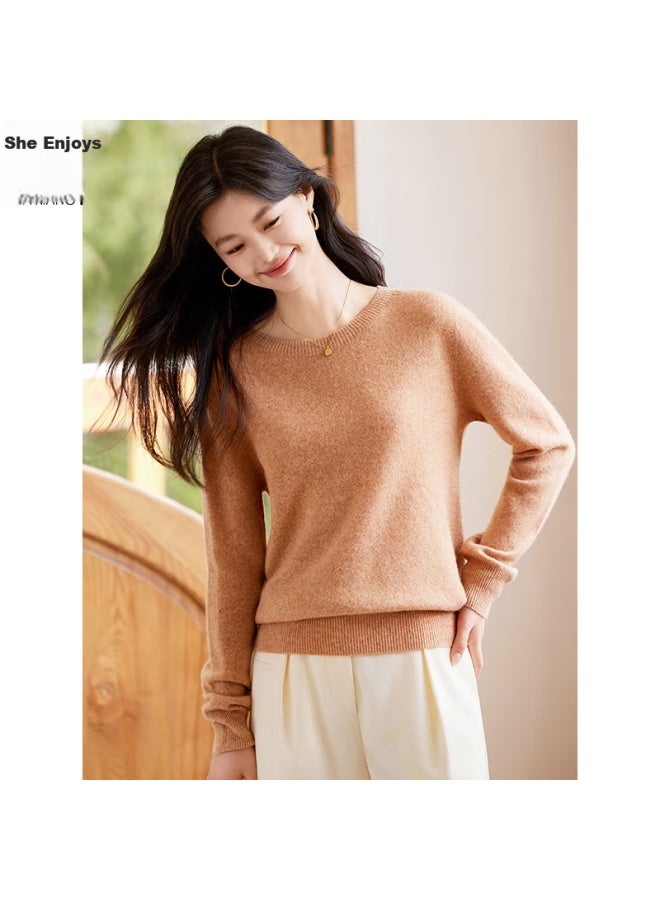 She Enjoys 100% Pure Wool Sweater, Women's Round Neck, Warm Top, Autumn And Winter Inner Layer, Base Layer, Knitted Sweater, T144z8004 - Image 5