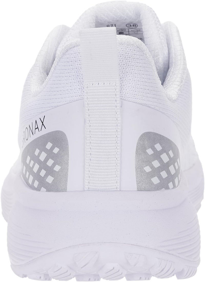 BRONAX Womens Wide Road Running Shoes Lace up Walking Size 8w Tennis Fashion Stylish Lightweight Female Footwear Supportive Sneakers Maternity Pregnant Swollen Light White 39 - Image 2