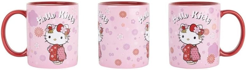 Konix Hello Kitty Kimono Heat Active Mug, 320 ml, Red - Image 2